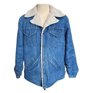 Men's Blue Denim Sherpa Jacket